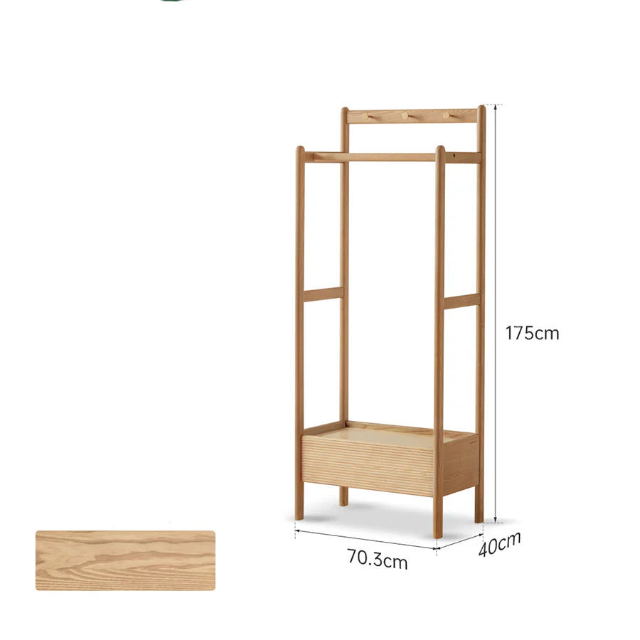 Lanester Natural Solid Ash Coat Rack - Image 10