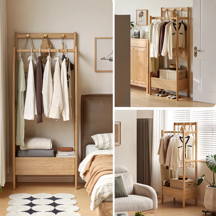 Lanester Natural Solid Ash Coat Rack - Image 3