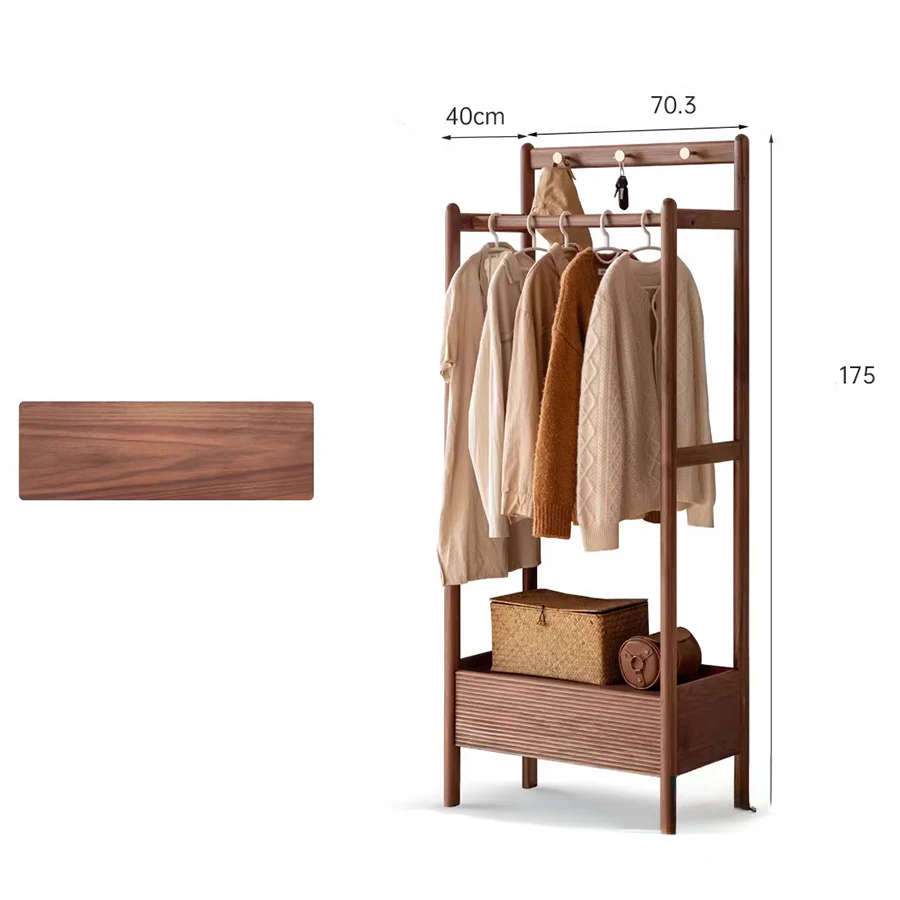Lanester Natural Solid Walnut Coat Rack - Image 10