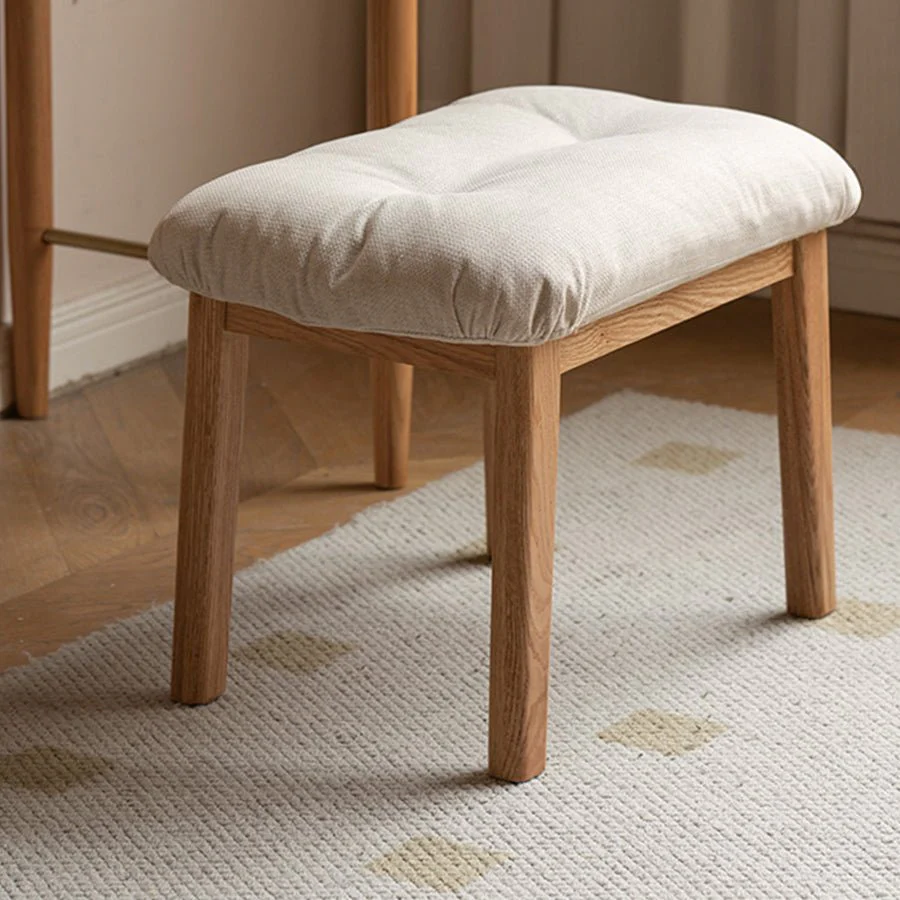 Larvik Natural Solid Oak Fabric Rocking Chair - Image 7