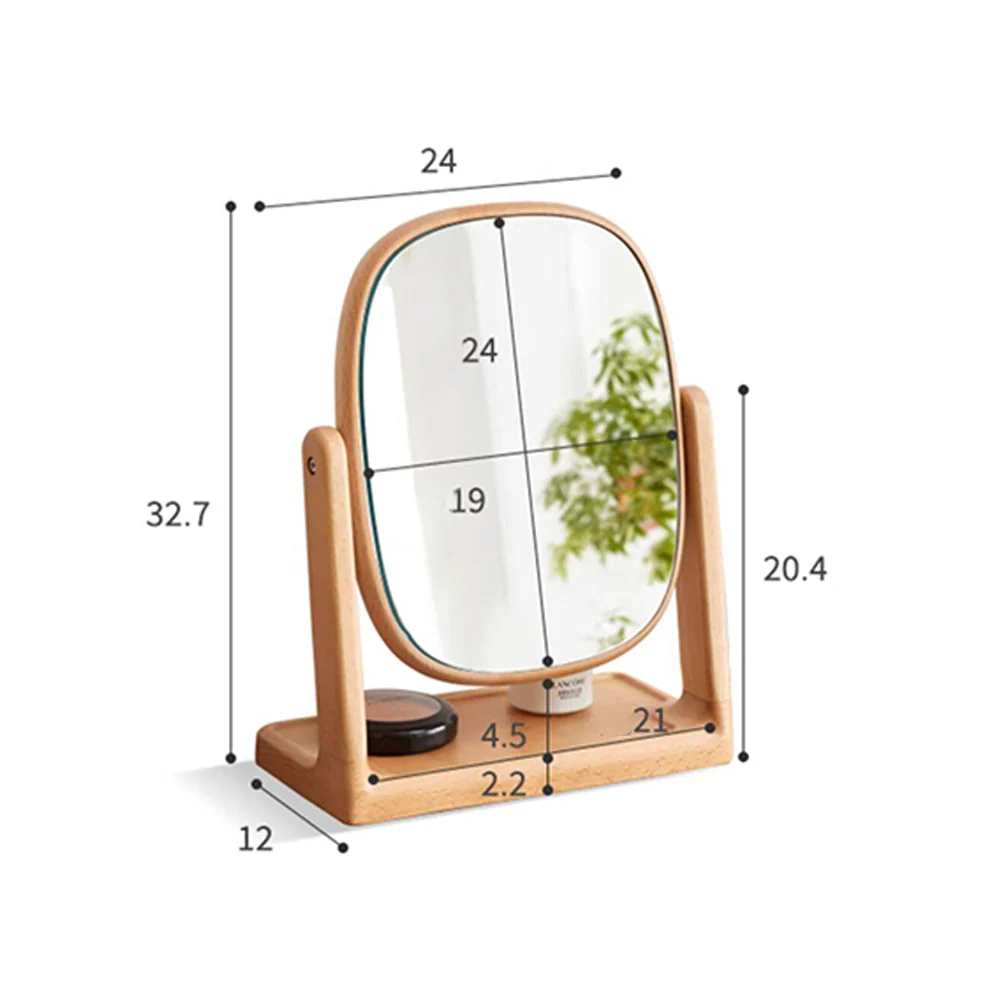 Lauco Solid Hardwood Small Table Mirror - Image 9