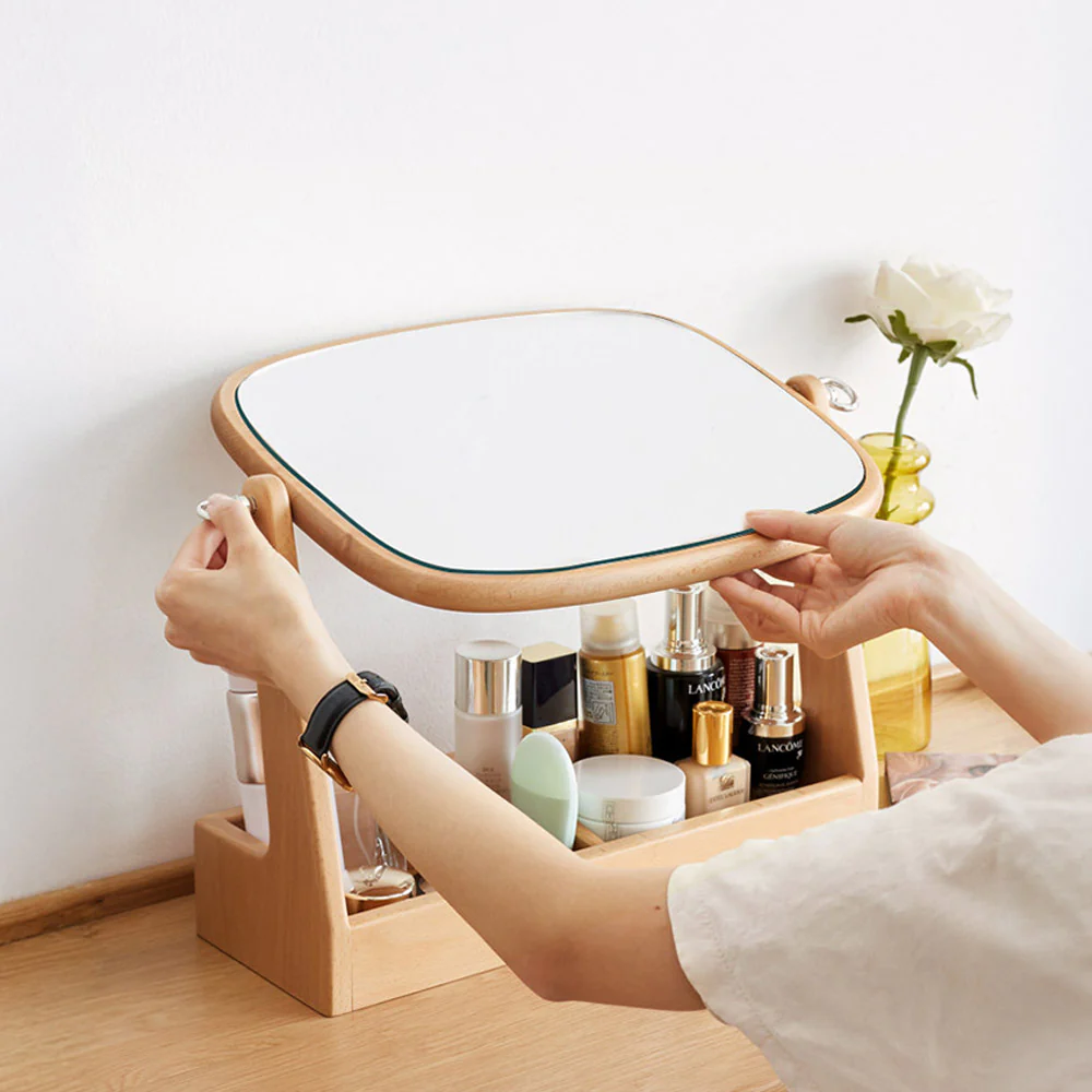 Lauco Solid Hardwood Wide Table Mirror - Image 3