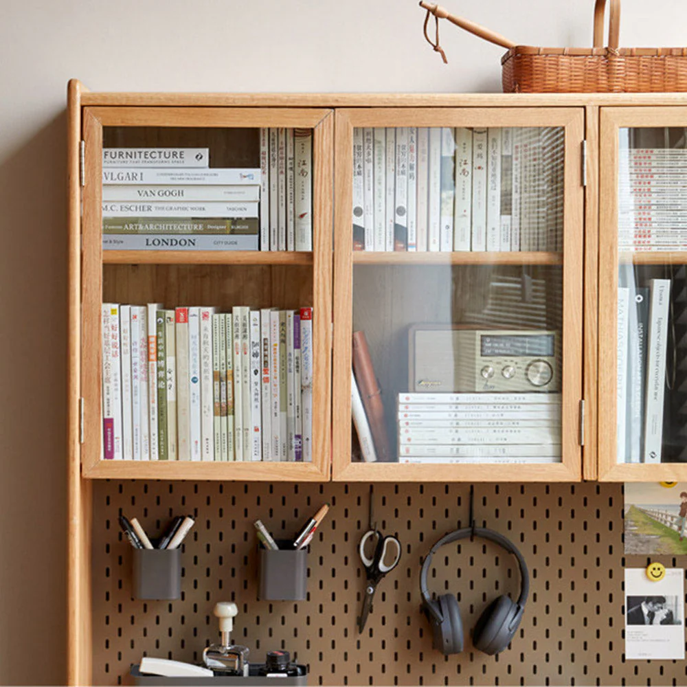 Lazio Natural Solid Oak Return Storage Desk with Hutch - Image 5