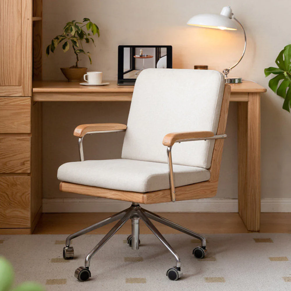 Lecca Natural Solid Oak Office Chair