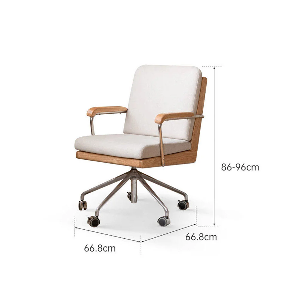 Lecca Natural Solid Oak Office Chair - Image 10