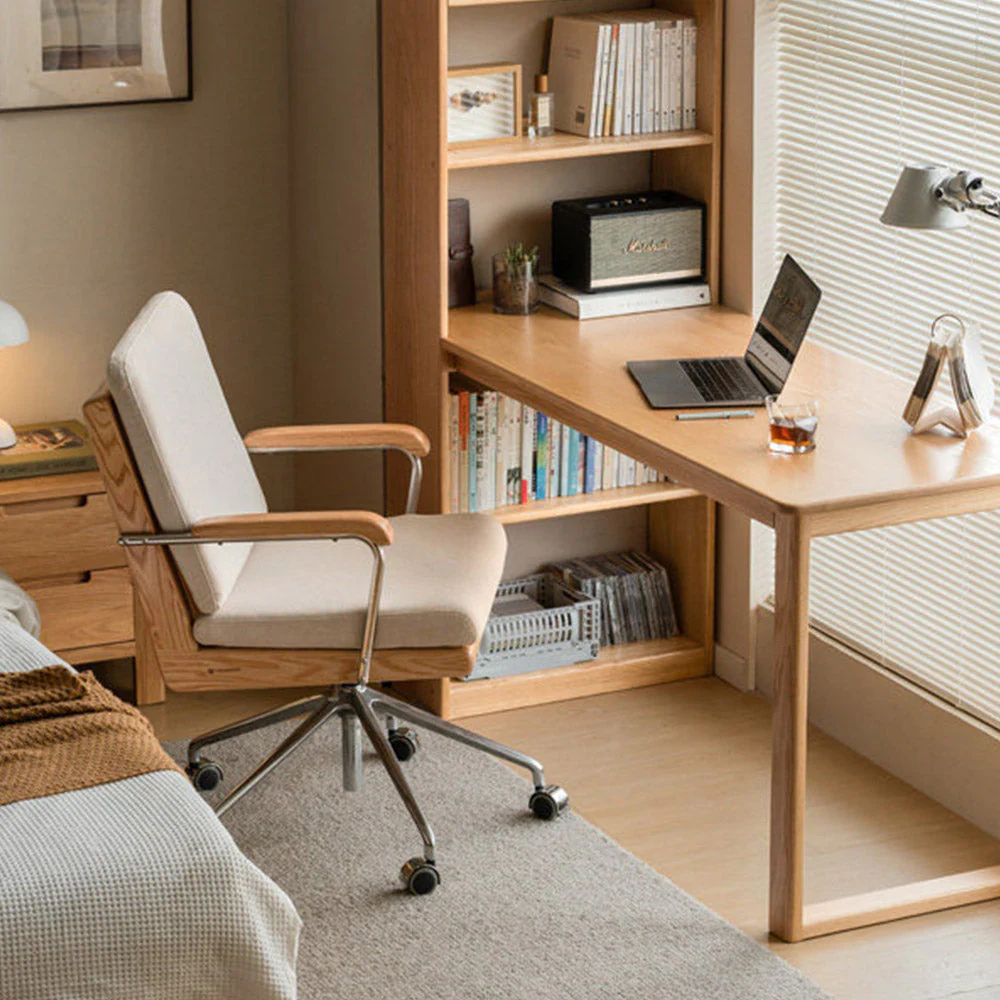Lecca Natural Solid Oak Office Chair - Image 3
