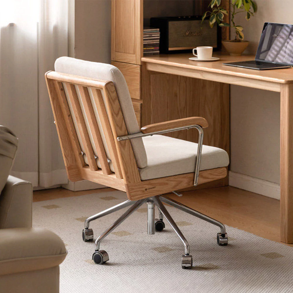 Lecca Natural Solid Oak Office Chair - Image 4