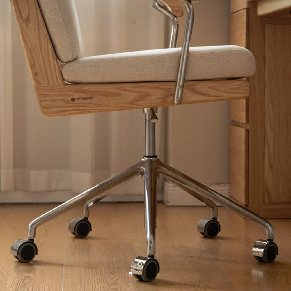 Lecca Natural Solid Oak Office Chair - Image 8
