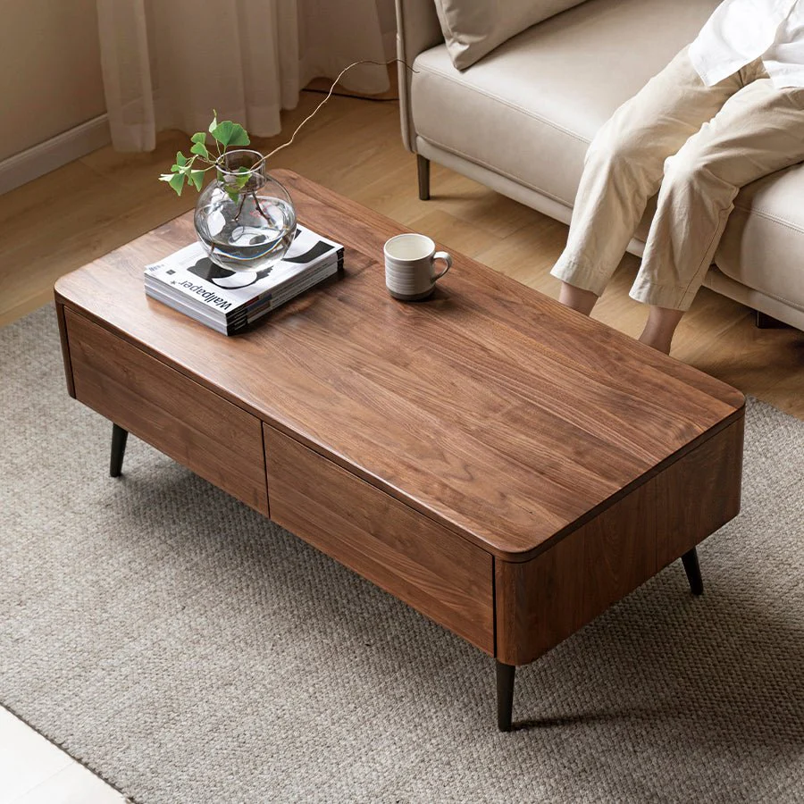Leeds Natural Solid Walnut Coffee Table