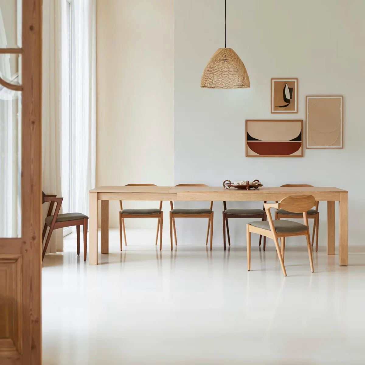 Leiden Natural Solid Oak Extending Dining Table - Image 3