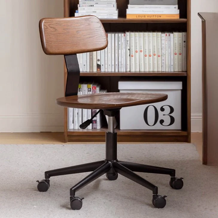 Lenne Natural Solid Oak Swivel Study Office Chair - Image 2
