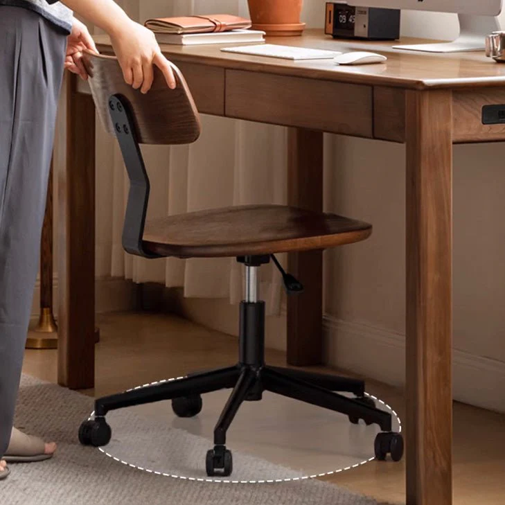 Lenne Natural Solid Oak Swivel Study Office Chair - Image 3
