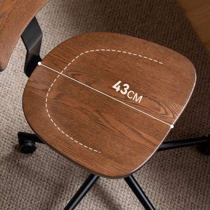 Lenne Natural Solid Oak Swivel Study Office Chair - Image 5