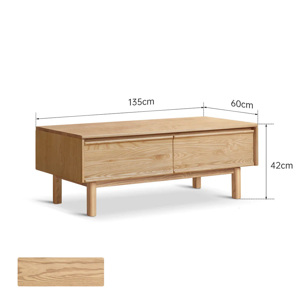 Lenola Natural Solid Ash Coffee Table - Image 10