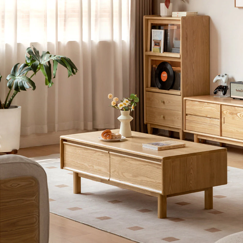 Lenola Natural Solid Ash Coffee Table - Image 3