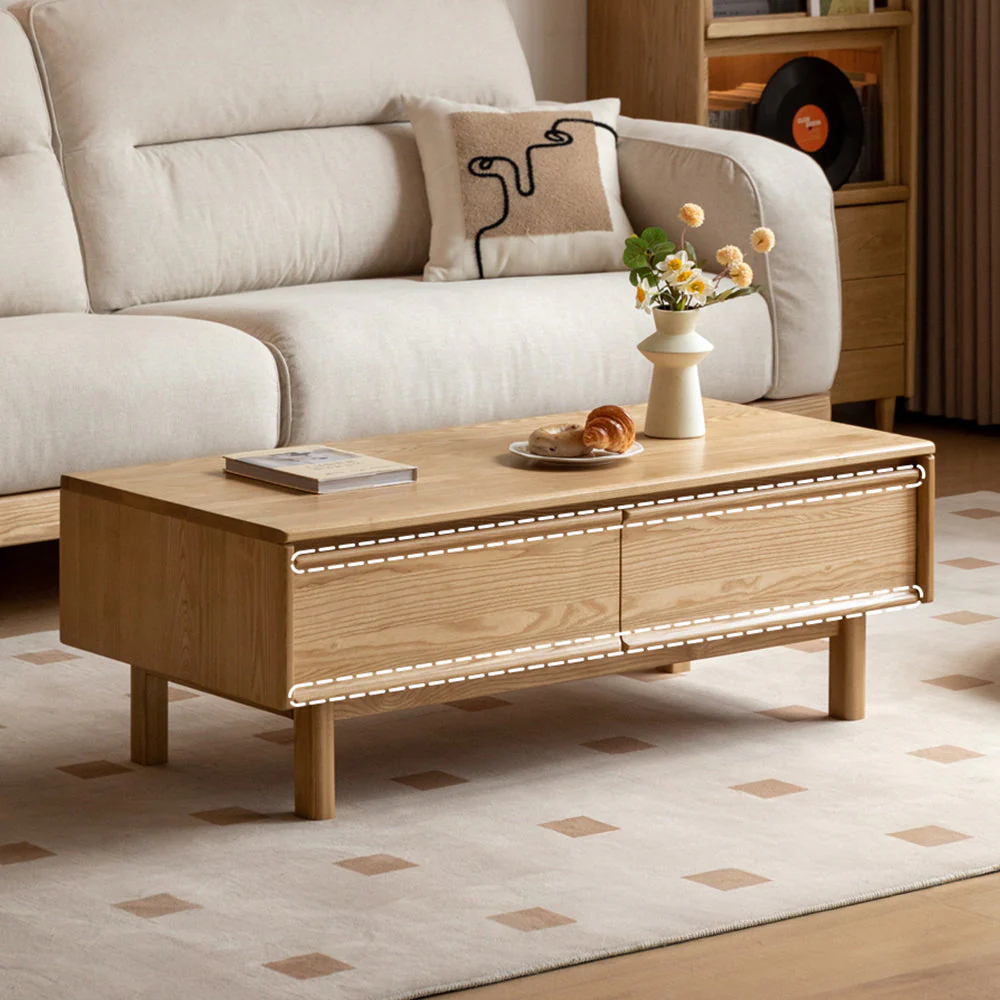 Lenola Natural Solid Ash Coffee Table - Image 4