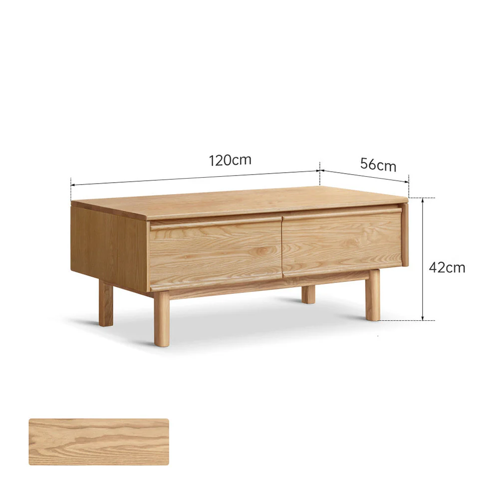 Lenola Natural Solid Ash Coffee Table - Image 9