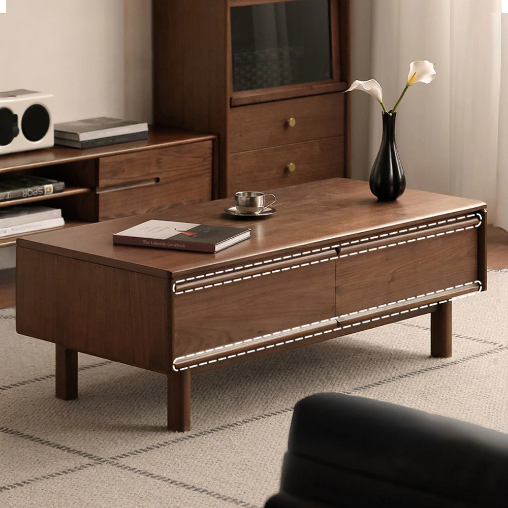 Lenola Natural Solid Walnut Coffee Table - Image 3