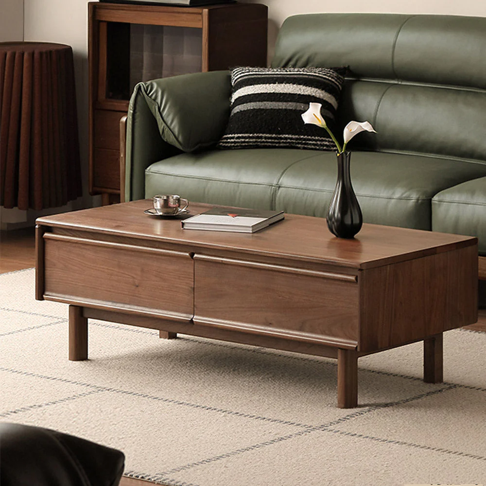 Lenola Natural Solid Walnut Coffee Table - Image 4