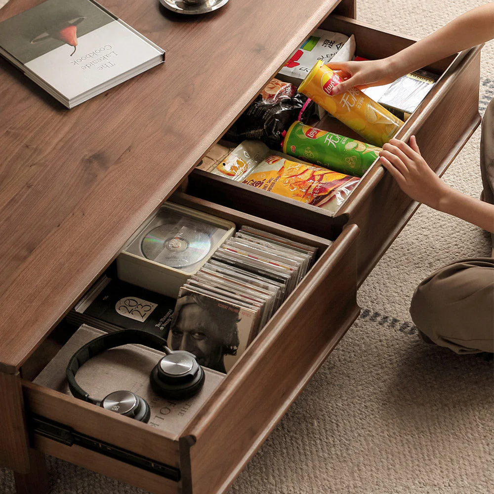 Lenola Natural Solid Walnut Coffee Table - Image 7