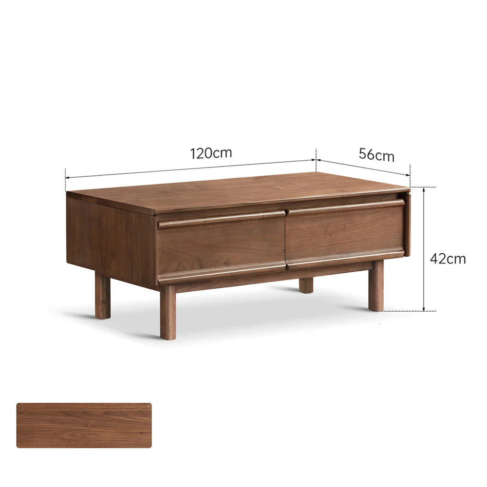 Lenola Natural Solid Walnut Coffee Table - Image 8