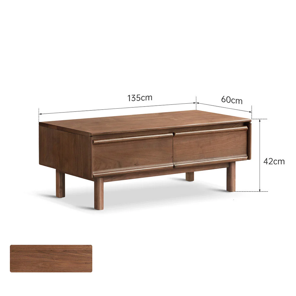 Lenola Natural Solid Walnut Coffee Table - Image 9