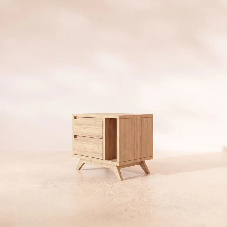 Letur Natural Solid Oak Bedside Table - Image 2