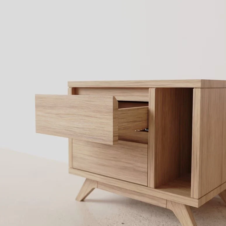 Letur Natural Solid Oak Bedside Table - Image 3