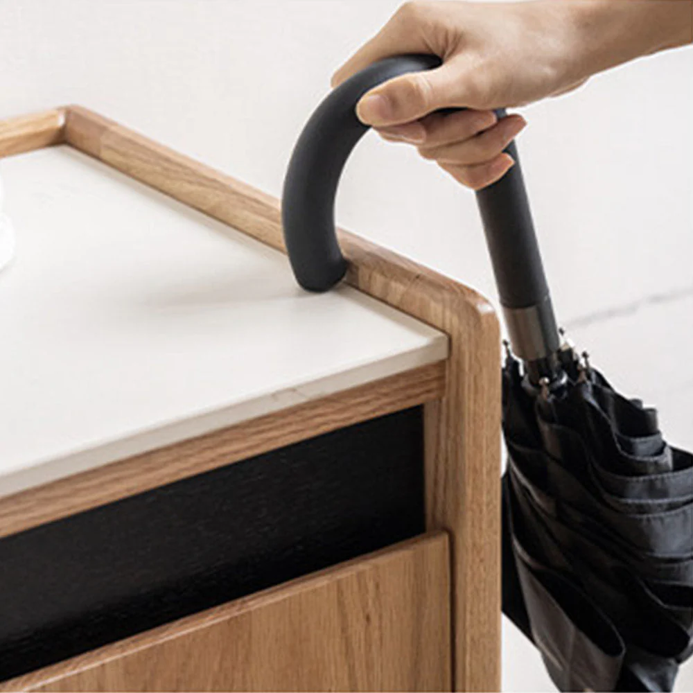 Limina Natural Solid Oak Shoe Cabinet with Ceramic Top - Image 6
