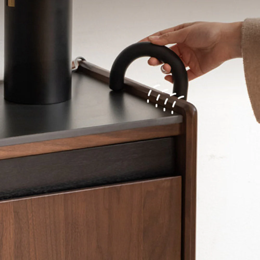 Limina Natural Solid Walnut Shoe Cabinet with Ceramic Top - Image 7