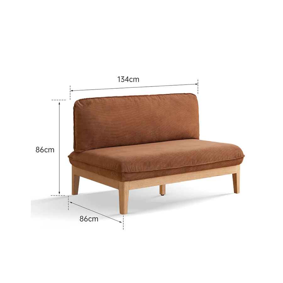 Limoges Natural Solid Oak Corduroy Sofa - Image 11