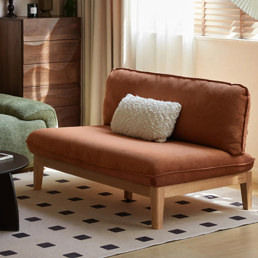 Limoges Natural Solid Oak Corduroy Sofa - Image 2