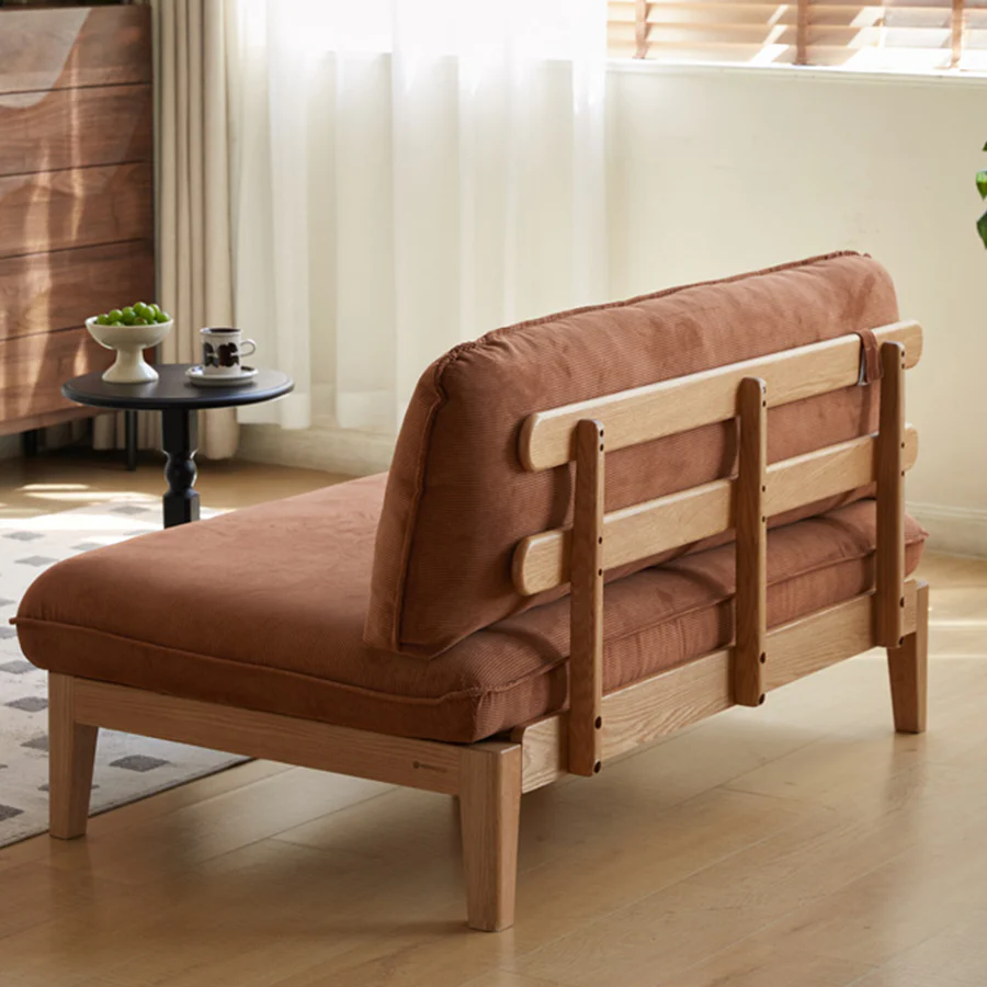 Limoges Natural Solid Oak Corduroy Sofa - Image 3