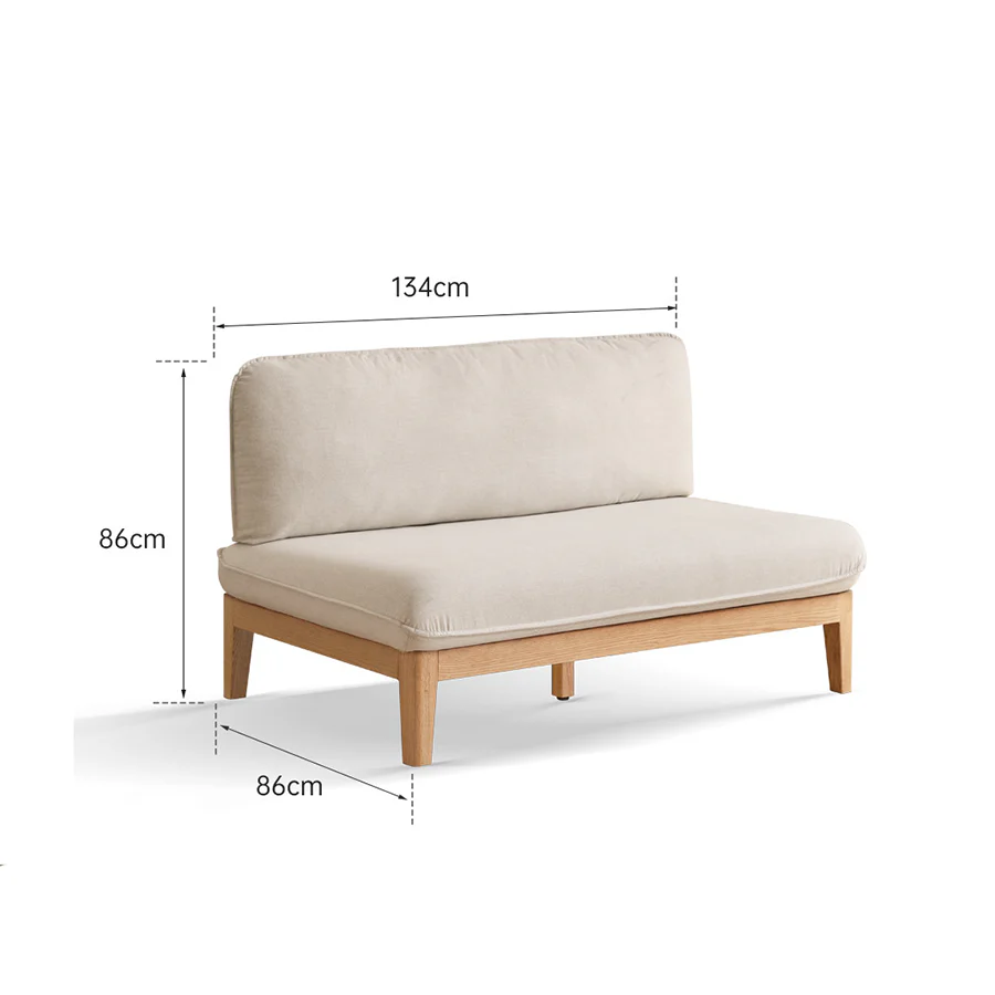 Limoges Natural Solid Oak Corduroy Sofa - Image 7