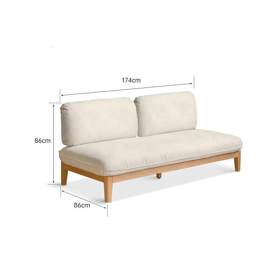 Limoges Natural Solid Oak Corduroy Sofa - Image 8