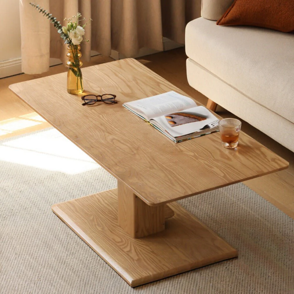 Linnich Natural Solid Ash Height Adjustable Coffee Table