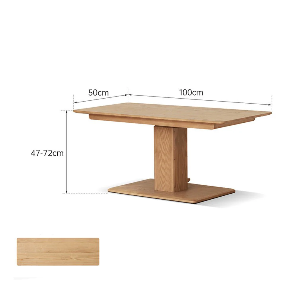 Linnich Natural Solid Ash Height Adjustable Coffee Table - Image 5