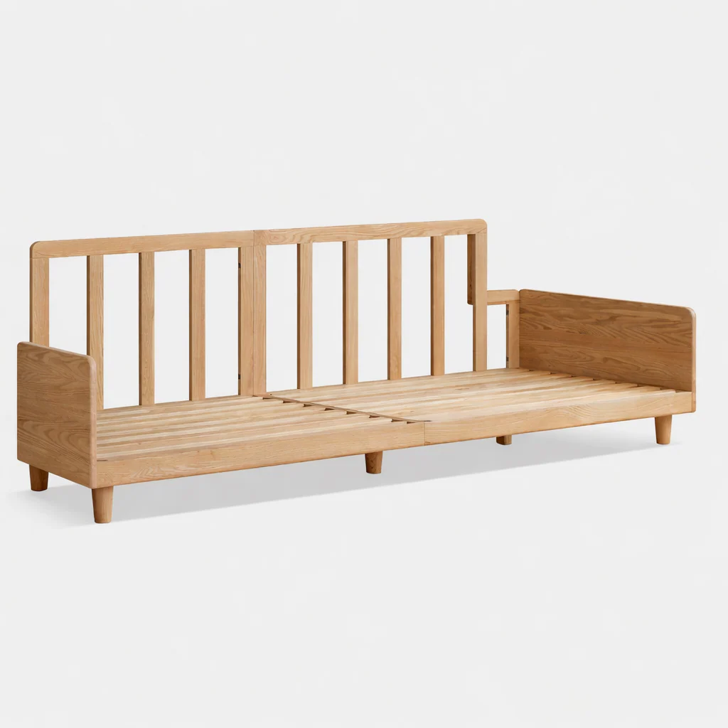 Lipari Natural Solid Oak Chenille Sofa - Image 10