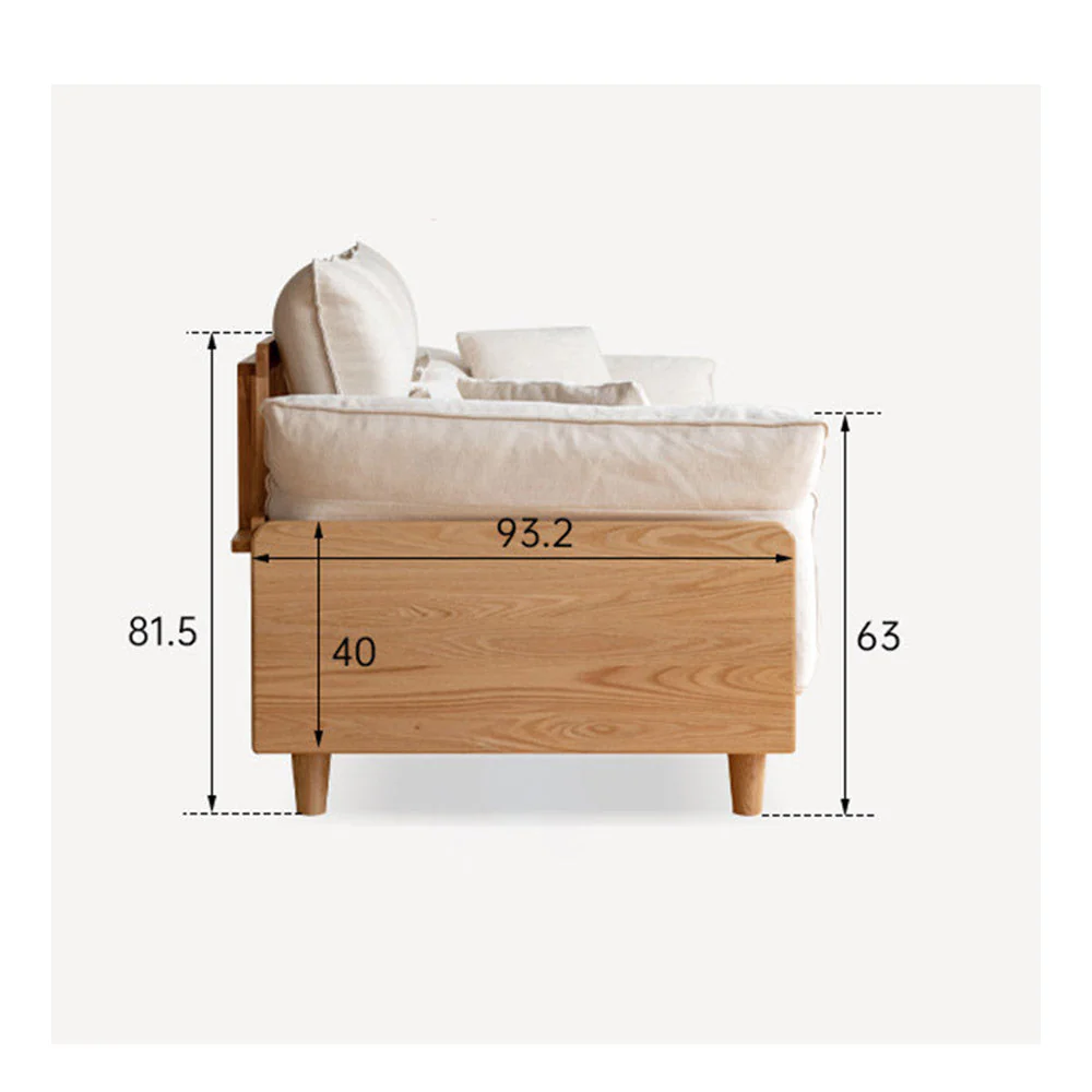 Lipari Natural Solid Oak Chenille Sofa - Image 19