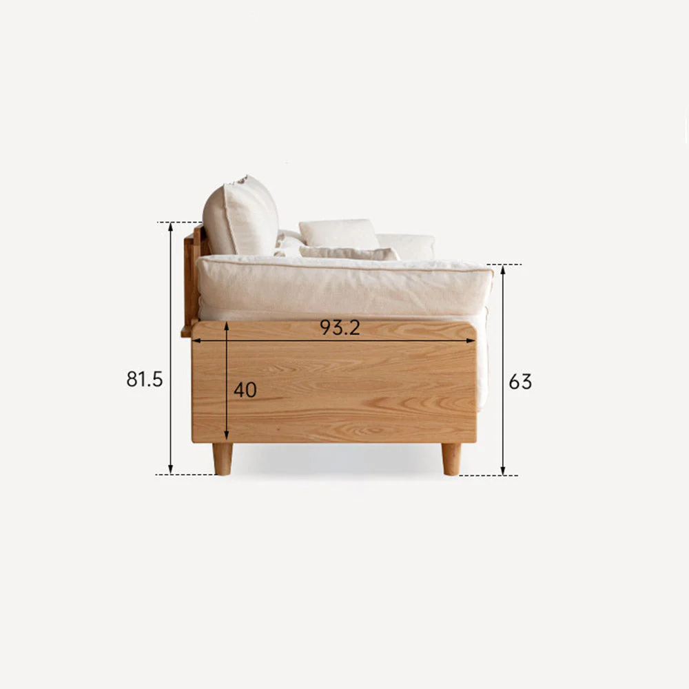 Lipari Natural Solid Oak Chenille Sofa - Image 20