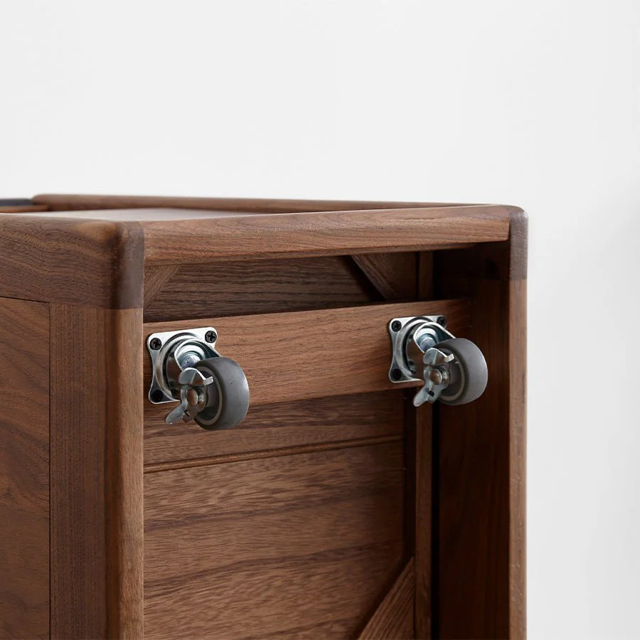 Lisbon Solid Walnut Movable Side Table with Ceramic Top - Image 5