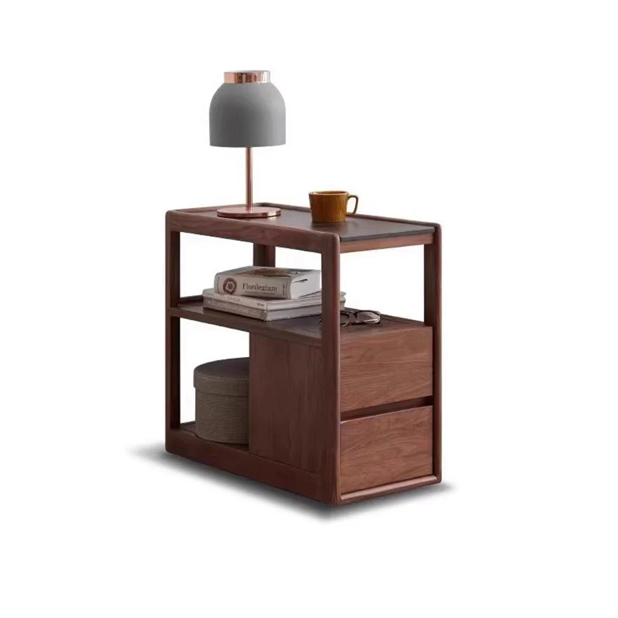 Lisbon Solid Walnut Movable Side Table with Ceramic Top - Image 9