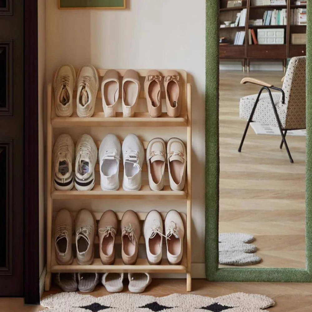 Lodine Natural Solid Beech Shoe Shelf - Image 2