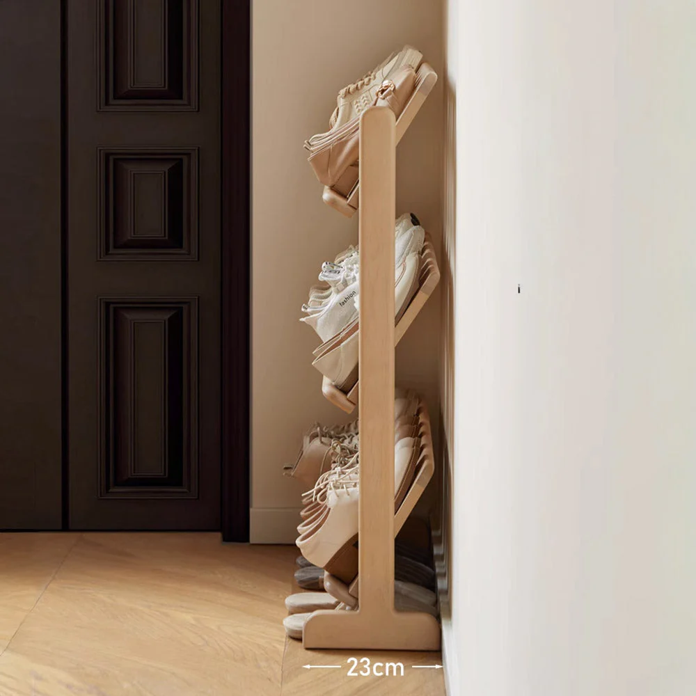 Lodine Natural Solid Beech Shoe Shelf - Image 5