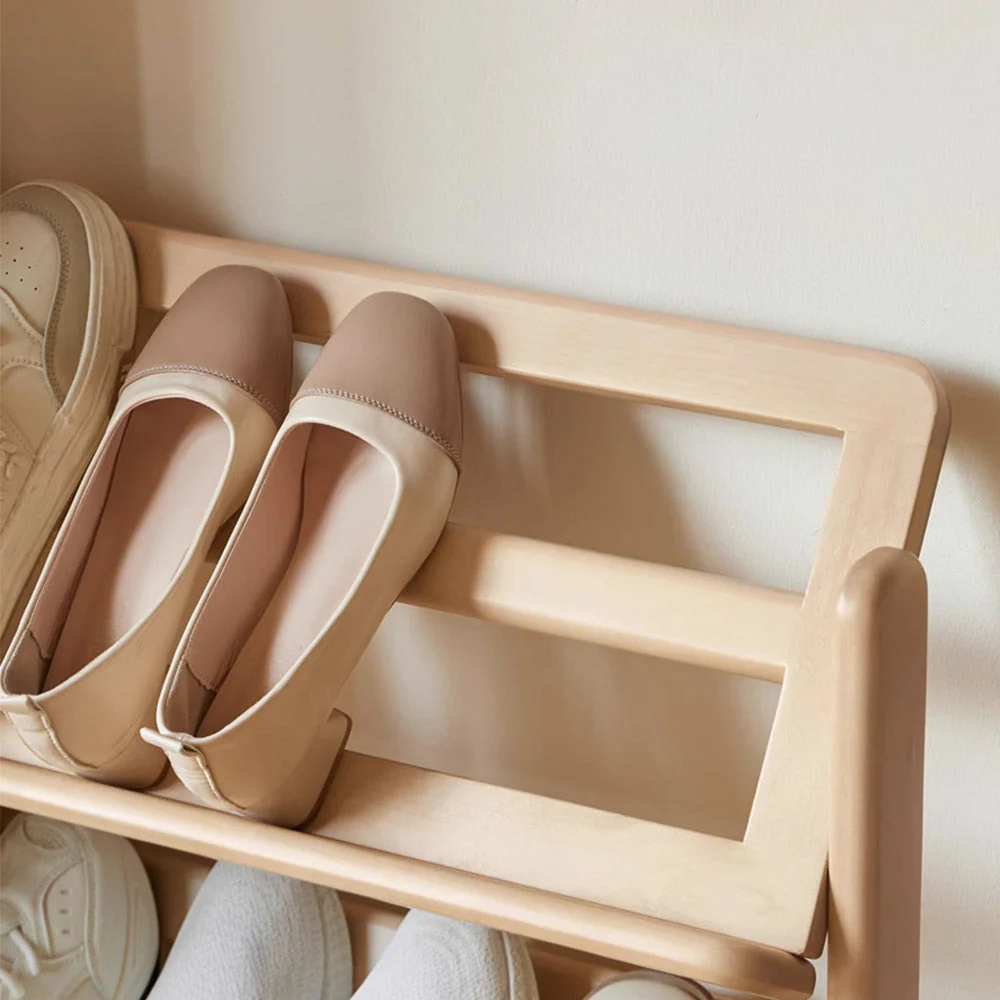 Lodine Natural Solid Beech Shoe Shelf - Image 7
