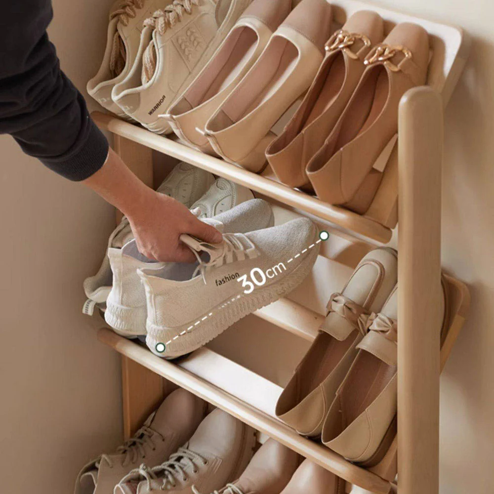 Lodine Natural Solid Beech Shoe Shelf - Image 8