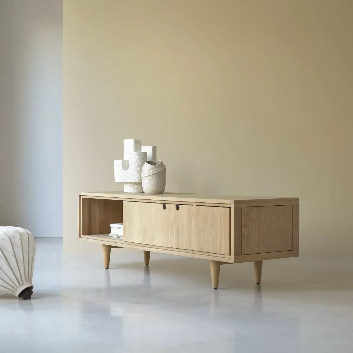 Lorris Natural Solid Oak Entertainment Unit
