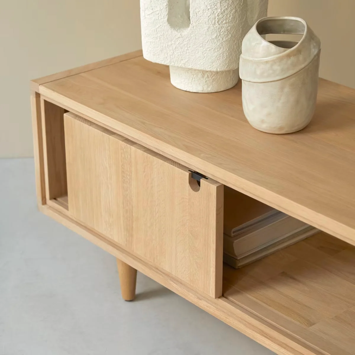 Lorris Natural Solid Oak Entertainment Unit - Image 3