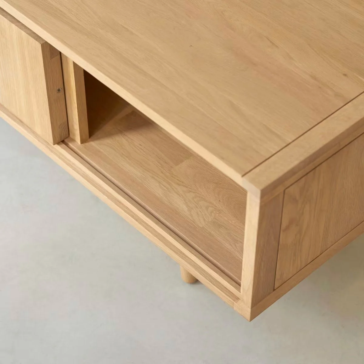 Lorris Natural Solid Oak Entertainment Unit - Image 5
