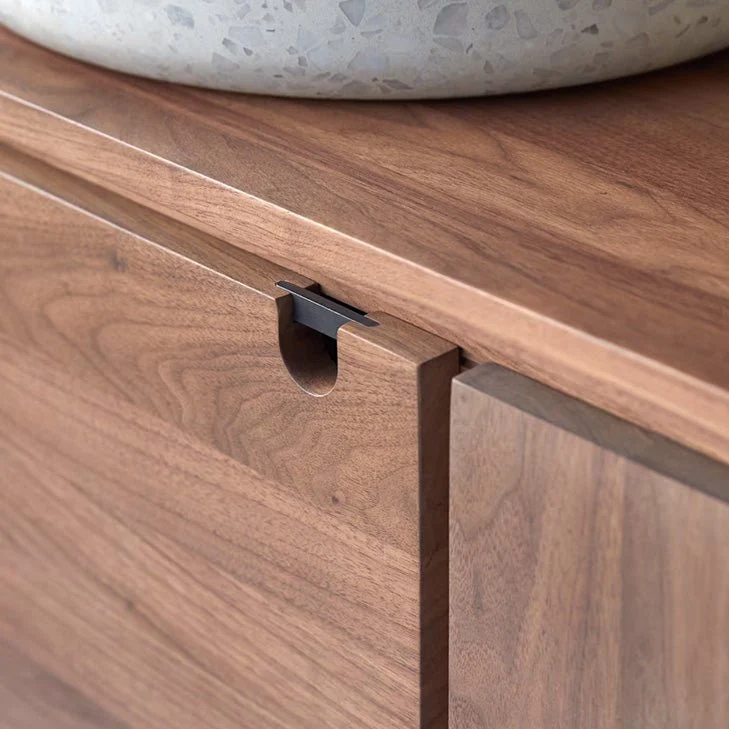Lorris Natural Solid Walnut Single Basin Vanity Unit - Image 5